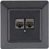 MILOS Netzwerk-Dose 2x CAT6 inkl. Rahmen UP Anthrazit Produktbild-Vorschau 11