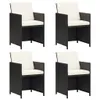 vidaXL Chaises de jardin 4 pcs. Poly rotin noir Voir les images du produit 7