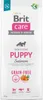 A bag of Brit Care dog food for puppies, specifically for skin and coat health, with salmon flavor and grain-free formula. Náhled obrázku produktu