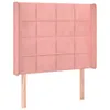 The Living Store LED Kopfteil Rosa 83x16x118/128 cm Samt Produktbild-Vorschau 3
