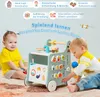 Drewniany chodzik COSTWAY 6w1 na kółkach, chodzik z kuchnią Podgląd zdjęcia produktu 8
