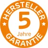 A circular graphic with text and a number indicating a warranty. Produktbild-Vorschau