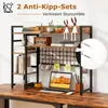 A desk shelf organizer with various items on it, including a laptop, books, and decorative elements. Produktbild-Vorschau