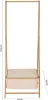 A bamboo clothing rack with a beige fabric storage bin. Anteprima dell’immagine prodotto