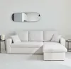 Divano letto angolare reversibile in bouclé, 3 posti, Crema Anteprima dell’immagine prodotto 4