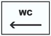 WC Schild mit Text und Richtungspfeil links Toilette Klo Produktbild-Vorschau 1