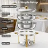 WARMOUNTS Chafing Dish Set 4er 7,6L Edelstahl Gold, Buffet Produktbild-Vorschau 12
