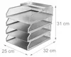 Relaxdays Briefablage, Metall, A4, 4 Fächer, HxBxT: 31 x 25 Produktbild-Vorschau 4