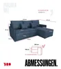 BroMARKT Ecksofa mit Schlaffunktion Atlantic Blau Cord Produktbild-Vorschau 7