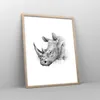 Gerahmtes Poster - Rahmen in heller Eiche - Nashorn Porträt Produktbild-Vorschau 8