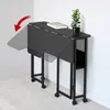 Klappschreibtisch / Beistelltisch Maclean schwarz fahrbar Produktbild-Vorschau 6