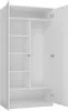 BDW Kleiderschränk 2 Türen, 6 Einlegeböden, Weiß, 180x90x50 Produktbild-Vorschau 4