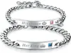 2er Set Luxus Partnerarmband Armband Silber "Her King - His Produktbild-Vorschau 1