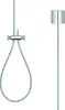Two parts of a ceiling mount for a shower rod, shown against a white background. Produktbild-Vorschau
