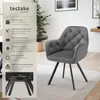Fauteuil pivotant en velours Lucia, rembourré - gris Voir les images du produit 2