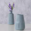 Vase Blumenvase Porzellan Esko blau H 18 cm oval 2er Set Produktbild-Vorschau 4