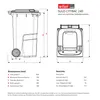 Mülltonne 240 Liter SULO CITYBAC CLASSIC  Grau mit Gelbem Produktbild-Vorschau 2