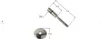 A diagram of a toilet hinge with dimensions and a separate diagram of a washer. Podgląd zdjęcia produktu