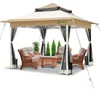 VOUNOT® Pavillon 3,6x3,6m, Pop Up Partyzelt mit Mesh Sides Produktbild-Vorschau 1