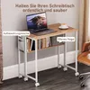 HOMCOM – Skladací písací stôl, malý, 80 cm, s kolieskami, Náhľad obrázku produktu 5