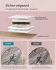 Image shows packaging details and a comparison of mirror protection films. Produktbild-Vorschau