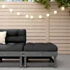 vidaXL Gartenhocker mit Kissen Grau Massivholz Kiefer - Produktbild-Vorschau 2