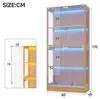 Szafka szklana Merax z oświetleniem LED, 4 drzwi, Podgląd zdjęcia produktu 4