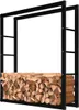 A black metal firewood rack filled with logs. Produktbild-Vorschau
