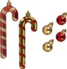 60 Stück Weihnachtsanhänger Zuckerstange Kugel Rot Gold Produktbild-Vorschau 1