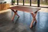 Esstisch Akazie nussbaumfarben 200x100 cm X-Holzgestell Produktbild-Vorschau 2