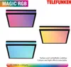 Three illuminated panels displaying different color gradients, with brand and feature text. Produktbild-Vorschau
