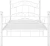 A white metal bed frame against a white background. Náhľad obrázku produktu