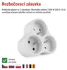 Rozbočovací zásuvka 3x kulatá, bílá Náhled obrázku produktu
