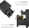 tectake® Rollcontainer Vagur mit 2 Schubladen für Dokumente Produktbild-Vorschau 3