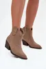 Slip-on Damen Cowboy-Stiefeletten Aus Natürlichem Wildleder Produktbild-Vorschau 2
