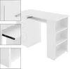A white desk with drawers and shelves against a white background. Produktbild-Vorschau