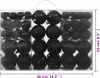 A box of black Christmas ornaments is shown. Produktbild-Vorschau