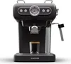 A black Klarstein espresso machine with a glass of espresso in front of it, set against a white background. Produktbild-Vorschau