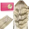 Clip in Extensions Echthaar 60cm 120g 7tlg Aschblond Produktbild-Vorschau 1