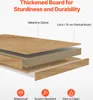 Diagram showing the layered construction of a particle board panel with a melamine sticker. Voir les images du produit