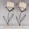 2er Set Deko Aufsteller Blume Metall Holz Schwarz Natur Produktbild-Vorschau 4