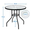 Yaheetech Gartentisch Ø70 cm Bistrotischrund Glastisch Produktbild-Vorschau 4
