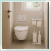 Relaxdays WC-Garnitur, Edelstahl, Ablage & Rollenhalter, Produktbild-Vorschau 3