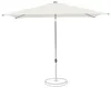A white rectangular patio umbrella with a silver pole and base, isolated on a white background. Produktbild-Vorschau