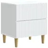 vidaXL Mesita de noche con cajones, color blanco, 43 x 34,5 Vista previa de la imagen del producto 2