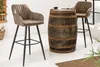 Edler Barhocker TURIN vintage taupe mit Ziersteppung Produktbild-Vorschau 2