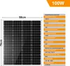 100W Watt Wohnmobil Solarmodul Set Solarpanel Solaranlage Produktbild-Vorschau 2