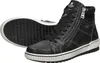 A pair of black high-top sneakers shown from a diagonal angle. Voir les images du produit