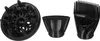 Three black hair dryer attachments are displayed against a white background. Podgląd zdjęcia produktu