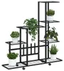 vidaXL Pied à fleurs sur roulettes 94,5x25x92,5 cm Noir Voir les images du produit 3